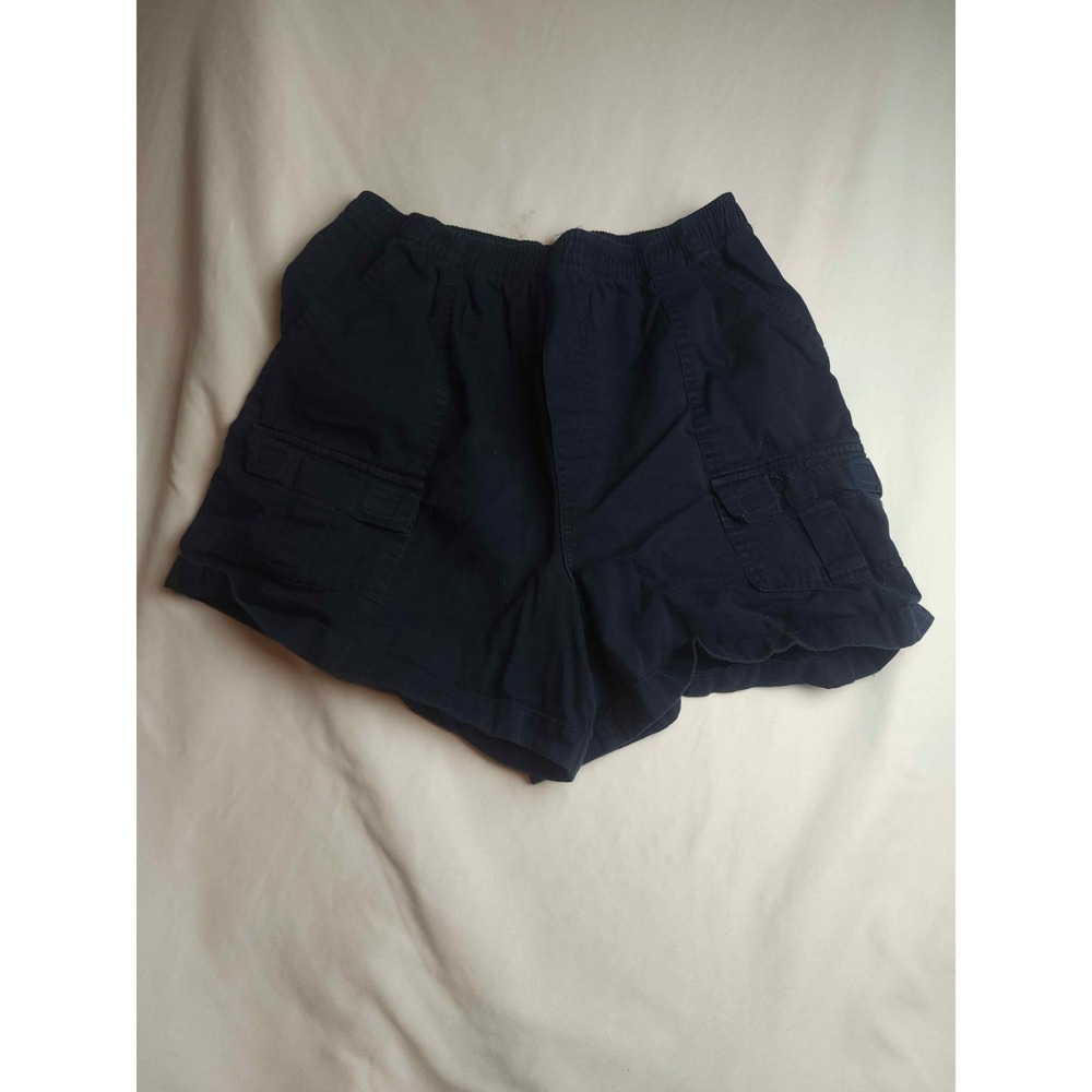 Navy Blue Cotton Cargo Shorts Elastic Waist Utility Pockets Mens XL